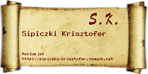 Sipiczki Krisztofer névjegykártya